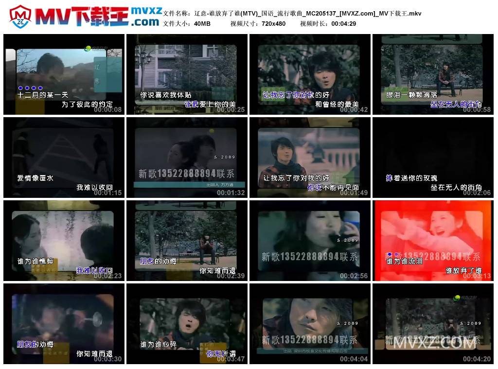 辽意-谁放弃了谁(MTV)_国语_流行歌曲_MC205137